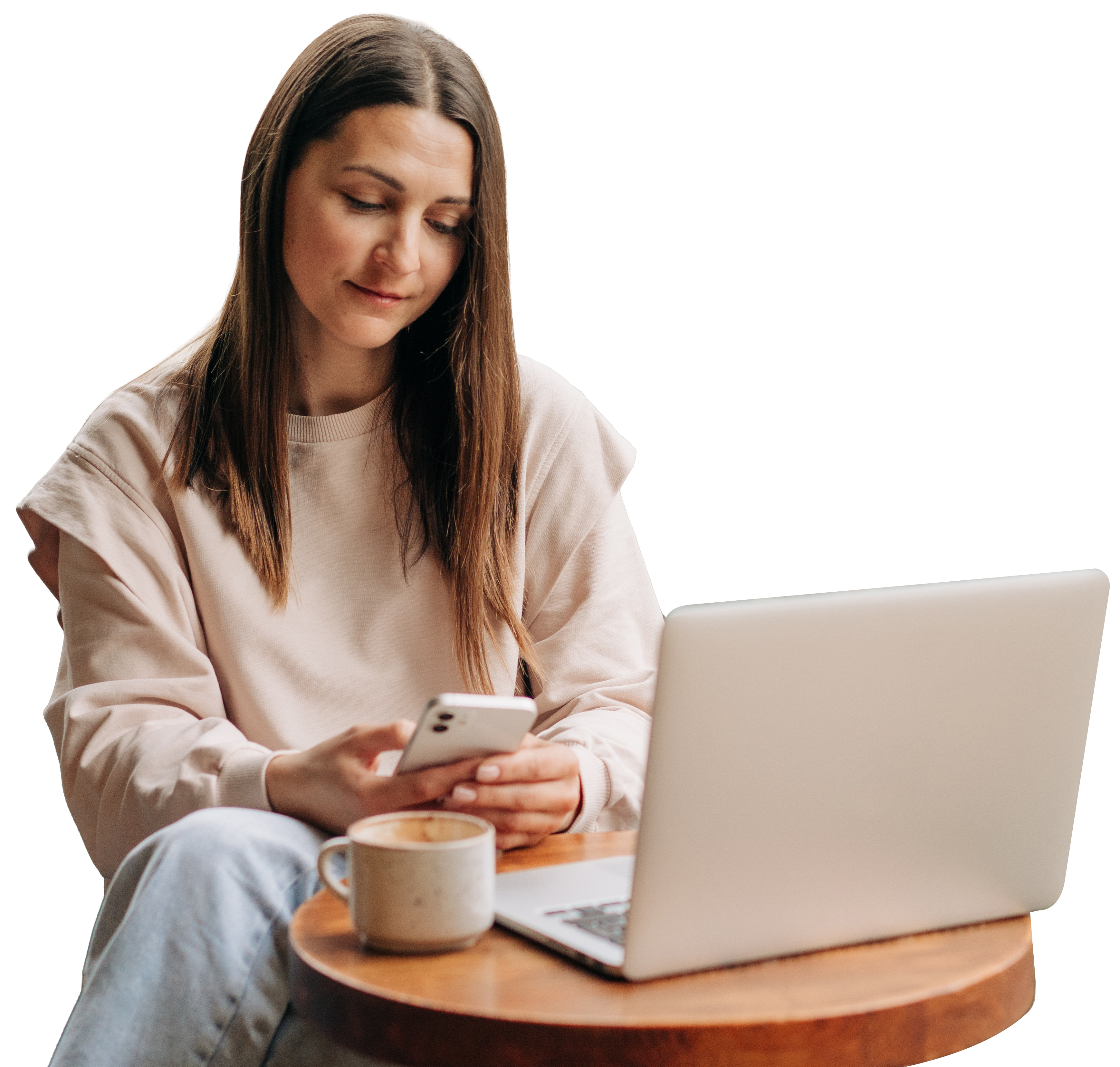 Support worker using Clio on their phone